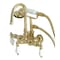 Kingston Brass CA11T2 3-3/8" Tub Wall Mount Clawfoot Tub Faucet with Hand Shower, Polished Brass CA11T2 - alternate 1